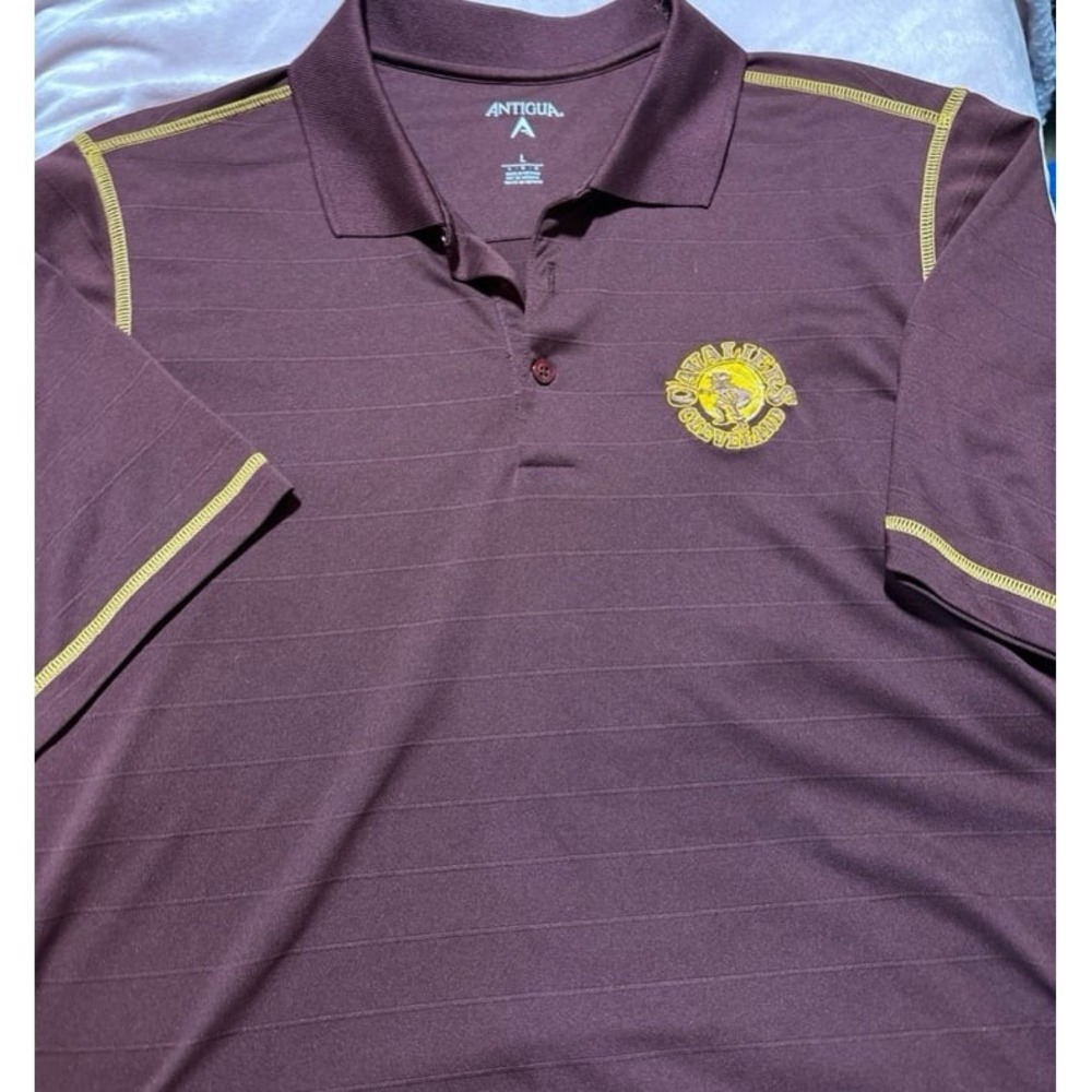Antigua Men's Wine & Gold Cleveland Cavaliers NBA Vintage Logo Polo Shirt, Large
